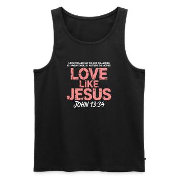 Love Like Jesus John 13:34 Christ Faith - Men's Premium Organic Tank Top - black - Front - AI Model Male 178 light (178cm)