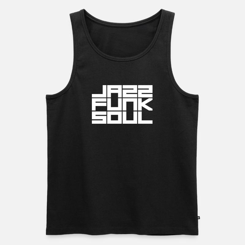 Monochromes Rastergeometrisches Muster - Männer Premium Bio Tank Top - Schwarz