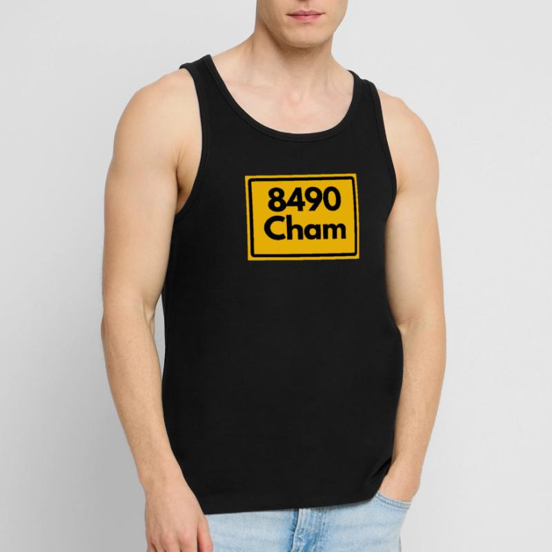 OLD POSTCODE POSTCODE RETRO 8490 CHAM HEIMATSTOLZ Men's Premium Organic Tank Top