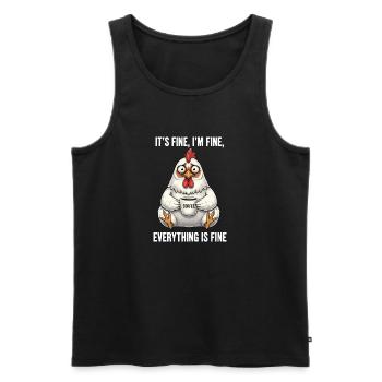 Its Fine Im Fine Kaffee Huhn Humor - Männer Premium Bio Tank Top - Schwarz - Vorne - Michal (187cm)