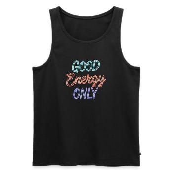 Good Energy Only Graphic in Retro Neon Style - Men's Premium Organic Tank Top - black - Front - AI Model Male 178 light (178cm)
