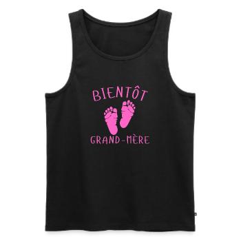 Bientôt Grand-Mère Pieds Roses - Débardeur bio Premium Homme - noir - Devant - Michal (187cm)