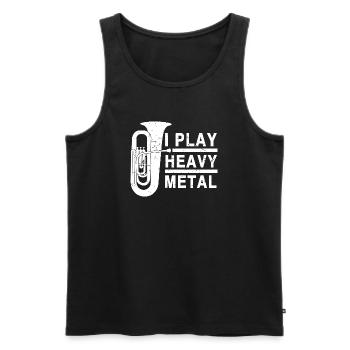 Tuba, heavy metal, musique de cuivres, drôle de disant Tuba - Débardeur bio Premium Homme - noir - Devant - Michal (187cm)