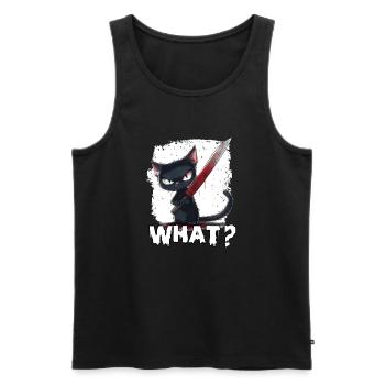 Horror Cat Halloween Party T Kitten Costume - Men's Premium Organic Tank Top - black - Front - AI Model Male 178 light (178cm)