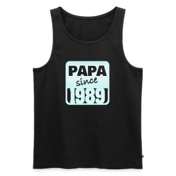 Papa seit 1984 - Männer Premium Bio Tank Top - Schwarz - Vorne - AI Model Male 178 light (178cm)