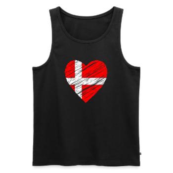 Dänisches Herz — Dänische Flaggenpinsel - Männer Premium Bio Tank Top - Schwarz - Vorne - AI Model Male 178 light (178cm)