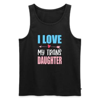 LGBT-Pride-Monat – Ich liebe meine trans Tochter - Männer Premium Bio Tank Top - Schwarz - Vorne - AI Model Male 178 light (178cm)