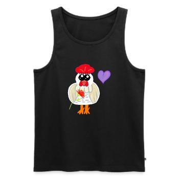 Cœur de poulet poulet pour l’anniversaire de la fête des mères - Débardeur bio Premium Homme - noir - Devant - Michal (187cm)