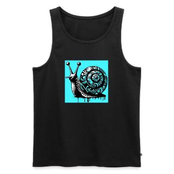 Escargot - Débardeur bio Premium Homme - noir - Devant - Michal (187cm)