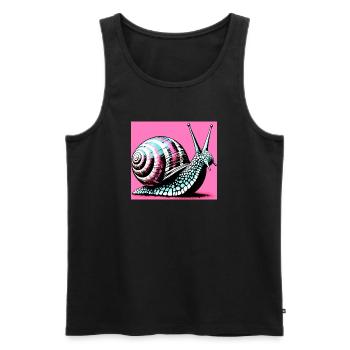 Escargot - Débardeur bio Premium Homme - noir - Devant - Michal (187cm)