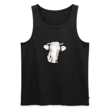 Vache - Débardeur bio Premium Homme - noir - Devant - AI Model Male 178 light (178cm)