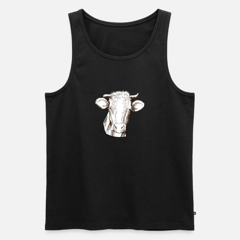 Kuh - Männer Premium Bio Tank Top - Schwarz
