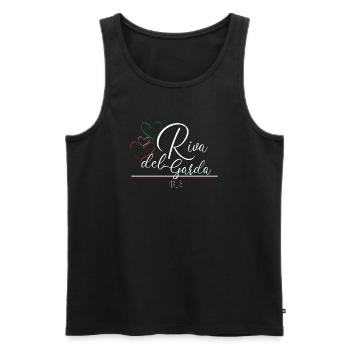 Riva del Garda, Gardasee - Männer Premium Bio Tank Top - Schwarz - Vorne - Michal (187cm)
