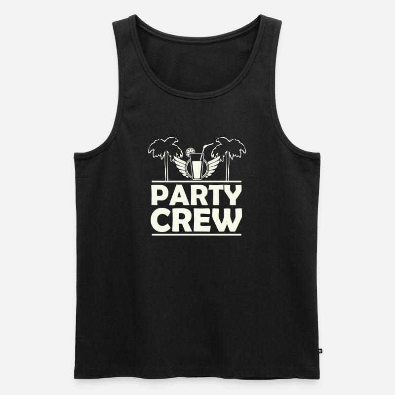 Party Crew Palmen - Männer Premium Bio Tank Top - Schwarz