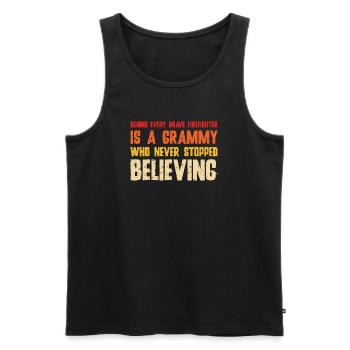 Derrière chaque pompier courageux se cache une Grammy - Débardeur bio Premium Homme - noir - Devant - Michal (187cm)