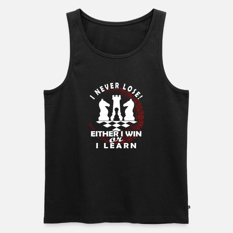 Schachmentalität: Gewinnen oder lernen - Männer Premium Bio Tank Top - Schwarz