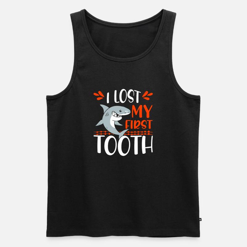 First Tooth Shark Tee - Men's Premium Organic Tank Top - black