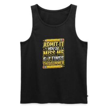 Confess it: Miss me this summer - Men's Premium Organic Tank Top - black - Front - AI Model Male 178 light (178cm)