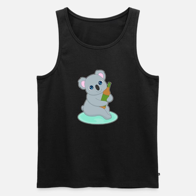 Koala Flasche Bier - Männer Premium Bio Tank Top - Schwarz