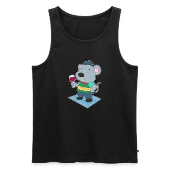 Mouse Red Wine - Men's Premium Organic Tank Top - black - Front - Michal (187cm)