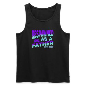 Papa 2026 - Respawned as a father - Men's Premium Organic Tank Top - black - Front - AI Model Male 178 light (178cm)