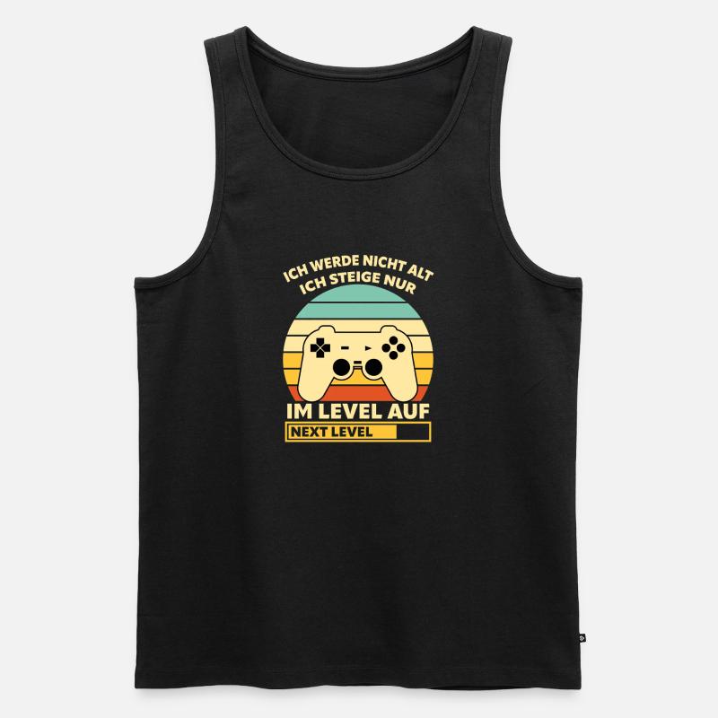 Levelaufstieg Retro-Controller Design - Männer Premium Bio Tank Top - Schwarz