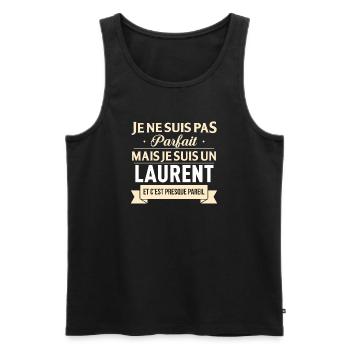 Je Ne Suis Pas Parfait Mais Je Suis Un Laurent ... - Débardeur bio Premium Homme - noir - Devant - Michal (187cm)