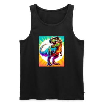 Dinosaurier - Männer Premium Bio Tank Top - Schwarz - Vorne - Michal (187cm)