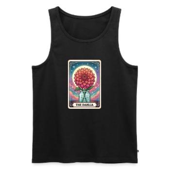 Dahlien Tarotkarte - Männer Premium Bio Tank Top - Schwarz - Vorne - AI Model Male 178 light (178cm)