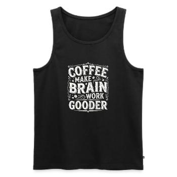 Coffee Saying - Funny Vintage Coffee Lover - Men's Premium Organic Tank Top - black - Front - AI Model Male 178 light (178cm)