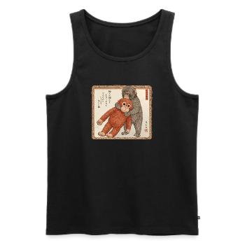 Ukiyo-e Baby Monkey Punch - Männer Premium Bio Tank Top - Schwarz - Vorne - AI Model Male 178 light (178cm)