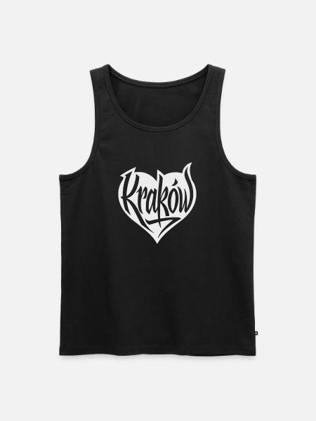 Krakau, Krakow Herz Graffiti - Männer Premium Bio Tank Top - Schwarz