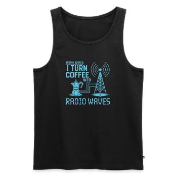 Ich verwandle Kaffee in Radiowellen - Männer Premium Bio Tank Top - Schwarz - Vorne - AI Model Male 178 light (178cm)