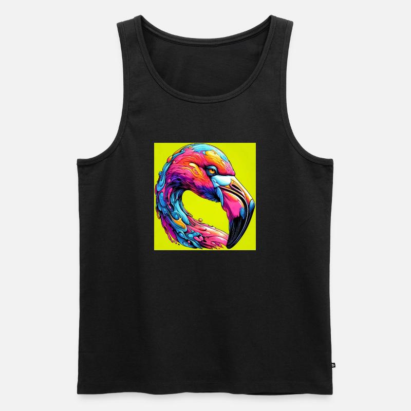 Flamingo - Männer Premium Bio Tank Top - Schwarz