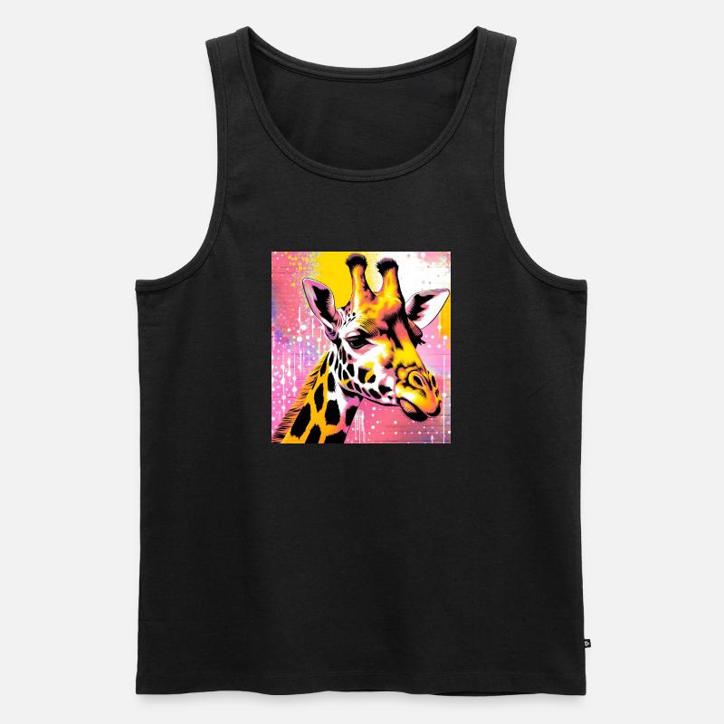 Giraffe - Männer Premium Bio Tank Top - Schwarz