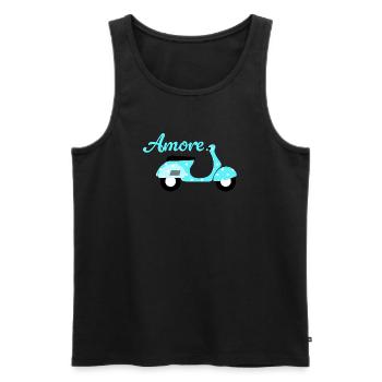 Roller Amore Italien Vintage Retro Dots Punkte Fan - Männer Premium Bio Tank Top - Schwarz - Vorne - Michal (187cm)