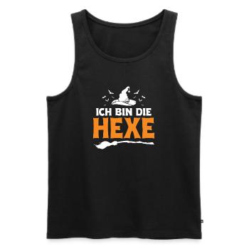 Ich bin die Hexe Halloween Design - Männer Premium Bio Tank Top - Schwarz - Vorne - Michal (187cm)