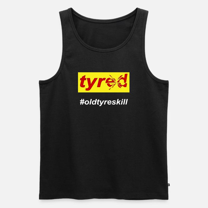 Müde, erschöpfte Mutter - Männer Premium Bio Tank Top - Schwarz
