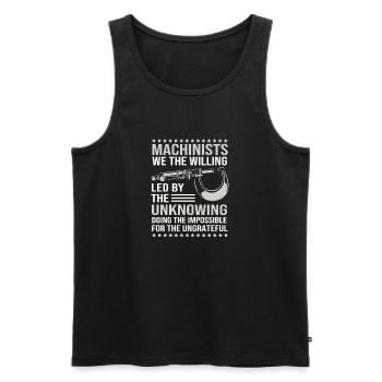 Opérateur de machine de découpe, machiniste, fraisseur, opérateur de tour CNC, - Débardeur bio Premium Homme - noir - Devant - Michal (187cm)
