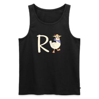 Retraite Duck Pension - Débardeur bio Premium Homme - noir - Devant - Michal (187cm)