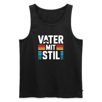 Familienvater Papa Geschenk Väter Vatertag - Männer Premium Bio Tank Top - Schwarz - Vorne - Michal (187cm)