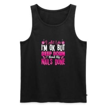 Nageldesigner Nageldesignerin Kosmetik Nagelstudio - Männer Premium Bio Tank Top - Schwarz - Vorne - Michal (187cm)