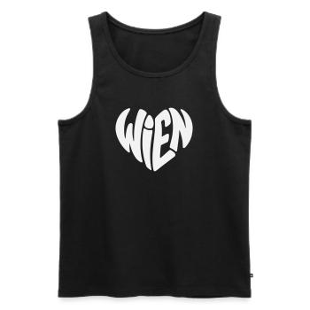 Vienna Typer Heart - Débardeur bio Premium Homme - noir - Devant - Michal (187cm)