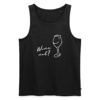 Du vin au lieu de Non, pas de vin, cadeau pour les connaisseurs ! - Débardeur bio Premium Homme - noir - Devant - Michal (187cm)