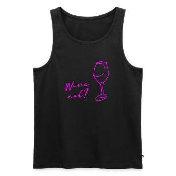 Wein statt Nein, Wine not, Geschenk für Genießer! - Männer Premium Bio Tank Top - Schwarz - Vorne - AI Model Male 178 light (178cm)