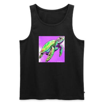 turtle - Men's Premium Organic Tank Top - black - Front - Michal (187cm)