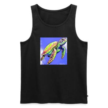Schildkröte - Männer Premium Bio Tank Top - Schwarz - Vorne - AI Model Male 178 light (178cm)