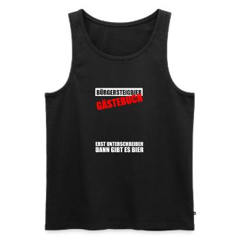 Gästebuch Bürgersteigbier Ortskontrollfahrt OKF - Männer Premium Bio Tank Top - Schwarz - Vorne - AI Model Male 178 light (178cm)