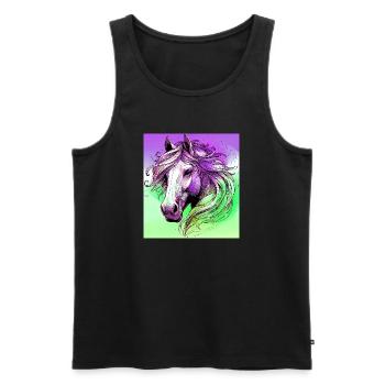 horse - Men's Premium Organic Tank Top - black - Front - AI Model Male 178 light (178cm)