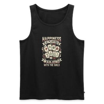 Mahjong Freude mit den Mädels - Männer Premium Bio Tank Top - Schwarz - Vorne - Michal (187cm)